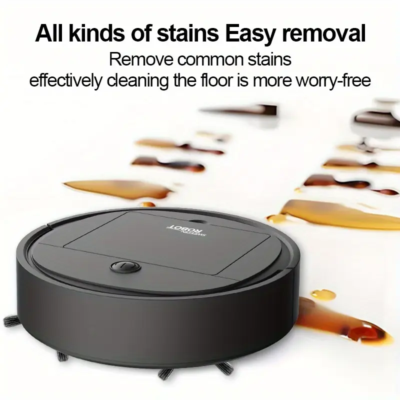 Smart Robot Vacuum Cleaner and Mop Combo, USB Rechargeable, Strong Suction Power, 60-Minute Runtime, Slim Low-Noise Design, Suitable for Pet Hair, Hard Floors & Daily Cleaning, Auto Directional Mopping, Pet Hair Cleaning Solution | Robotic Vacuum