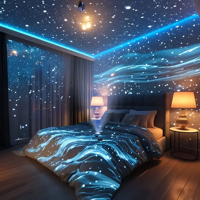 Electric Wave Pattern Projection Night Light, Wave Atmosphere Bedroom Night Light